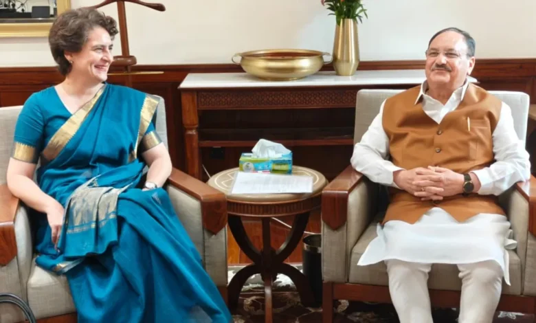 Priyanka Gandhi met JP Nadda