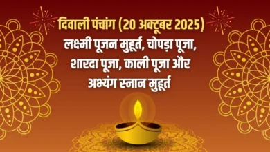 Diwali Panchang 20 October 2025
